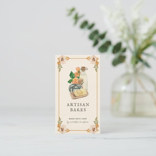 Waterverf bakkerij bu visitekaartje (Staand voorkant)