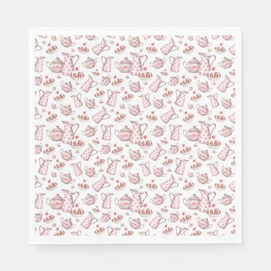 Waterverf Bakkerij Desserts Papier Servet (Voorkant)