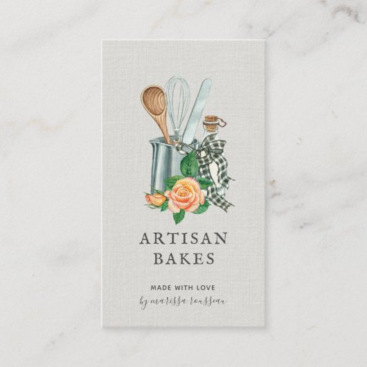 Waterverf bakkerij- en kookgalerie B Visitekaartje (Voorkant)