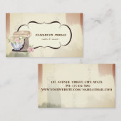 Waterverf Bakkerij gebak Bloemen Retro Mixer Visitekaartje (Voorkant / Achterkant)