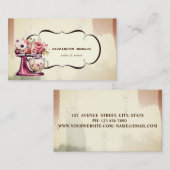 Waterverf Bakkerij Gebak Bloemen Rode Retro Mixer Visitekaartje (Voorkant / Achterkant)