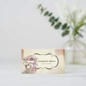 Waterverf bakkerij handgebak met handgereedschap visitekaartje (Staand voorkant)