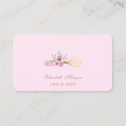 Waterverf bakkerij handgereedschap visitekaartje (Voorkant)