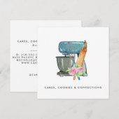 Waterverf Bakkerij Logo | Floral Digital Download Kaart (Voorkant / Achterkant)