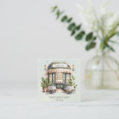 Waterverf, Bakkerij qr code Vierkante Visitekaartje (Staand voorkant)