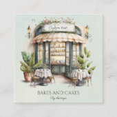 Waterverf, Bakkerij qr code Vierkante Visitekaartje (Voorkant)