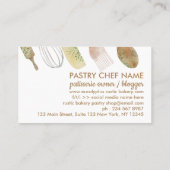 Waterverf Bakkerij Rustic Floral leuke chef-kok Visitekaartje (Achterkant)