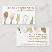 Waterverf Bakkerij Rustic Floral leuke chef-kok Visitekaartje (Voorkant / Achterkant)