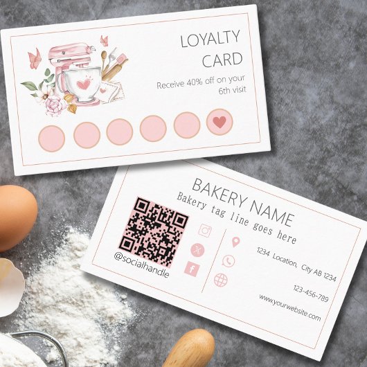 Waterverf Bakkerij stand mixer Klantenkaartje