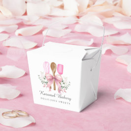 Waterverf Bakkerij Utensils met Roze Bow Bedankdoosjes