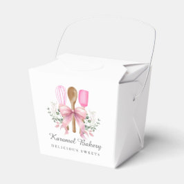 Waterverf Bakkerij Utensils met Roze Bow Bedankdoosjes