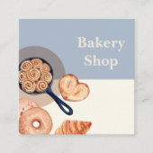 Waterverf bakkerij vierkante visitekaartje (Voorkant)