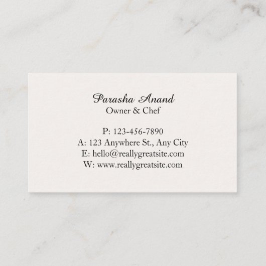 Waterverf bakkerij visitekaartje (Achterkant)