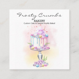 Waterverf bakkerijbanketbakkerswaren Cupcakes Squa Vierkante Visitekaartje