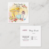 Waterverf bakkerijbanketbakkerswaren Cupcakes Squa Vierkante Visitekaartje (Voorkant / Achterkant)