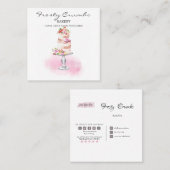 Waterverf bakkerijbanketbakkerswaren Cupcakes Squa Vierkante Visitekaartje (Voorkant / Achterkant)