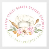 Waterverf bakkerijgebak raamsticker (Vel)