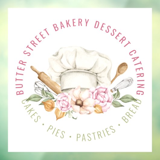 Waterverf bakkerijgebak raamsticker (Vel 3)