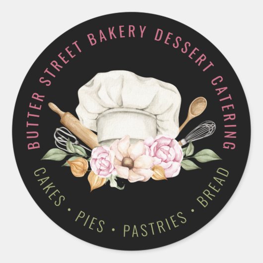 Waterverf bakkerijgebak ronde sticker (Voorkant)