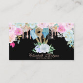 Waterverf bakkerijgereedschap Bloemen Roos gouden Visitekaartje (Voorkant)