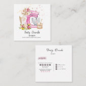 Waterverf bakkerijkdarm + bakkerij vierkante visitekaartje (Voorkant / Achterkant)