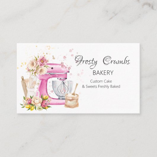 Waterverf Bakkerijkdarm + bakkerijVisitekaartje Visitekaartje (Voorkant)