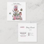 Waterverf bakkerijmixer banketbakkerskoeken vierkante visitekaartje (Voorkant / Achterkant)