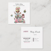 Waterverf bakkerijmixer banketbakkerskoeken vierkante visitekaartje (Voorkant / Achterkant)