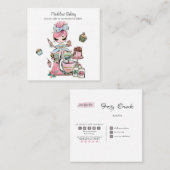 Waterverf bakkerijmixer banketbakkerskoeken vierkante visitekaartje (Voorkant / Achterkant)