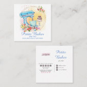 Waterverf bakkerijmixer banketbakkerskoeken vierkante visitekaartje (Voorkant / Achterkant)