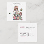 Waterverf bakkerijmixer banketbakkerskoeken vierkante visitekaartje (Voorkant / Achterkant)