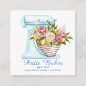 Waterverf bakkerijmixer banketbakkerskoeken vierkante visitekaartje (Voorkant)