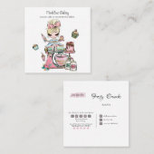 Waterverf bakkerijmixer banketbakkerskoeken vierkante visitekaartje (Voorkant / Achterkant)