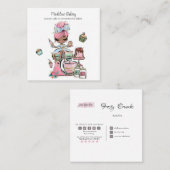 Waterverf bakkerijmixer banketbakkerskoeken vierkante visitekaartje (Voorkant / Achterkant)