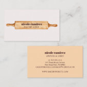 Waterverf Bakkers Rolling Pin Patisserie Cake Visitekaartje (Voorkant / Achterkant)
