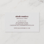 Waterverf Bakkers Rolling Pin Patisserie gestreept Visitekaartje (Achterkant)