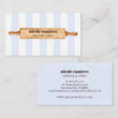Waterverf Bakkers Rolling Pin Patisserie gestreept Visitekaartje (Voorkant / Achterkant)