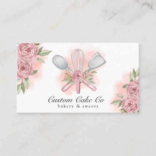 Waterverf bakstenen bakkerijroze Visitekaartje (Voorkant)