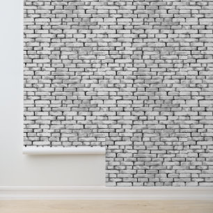Waterverf bakstenen patronen zwart wit elegant behang