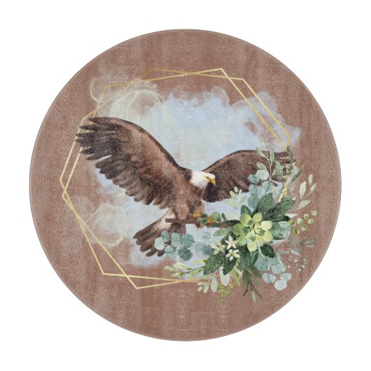 Waterverf Bald Eagle Framed Bouquet Snijplank (Voorkant)