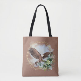 Waterverf Bald Eagle Framed Bouquet Tote Bag