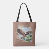 Waterverf Bald Eagle Framed Bouquet Tote Bag (Achterkant)