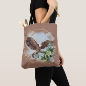Waterverf Bald Eagle Framed Bouquet Tote Bag (Dichtbij)