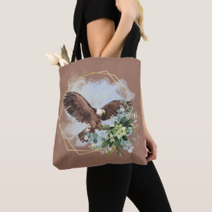 Waterverf Bald Eagle Framed Bouquet Tote Bag