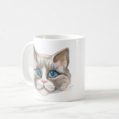 Waterverf Balinese kat Koffiemok (Voorkant links)