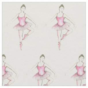 Waterverf Ballerina Ballet Dance Class Pink Tutu Stof