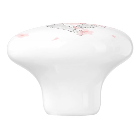 Waterverf Ballerina Bunny Ceramic Pull Keramische Knop (Zijkant)