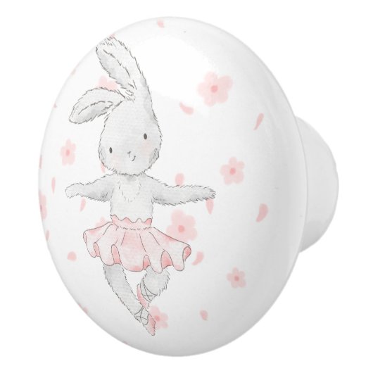 Waterverf Ballerina Bunny Ceramic Pull Keramische Knop (Rechts)