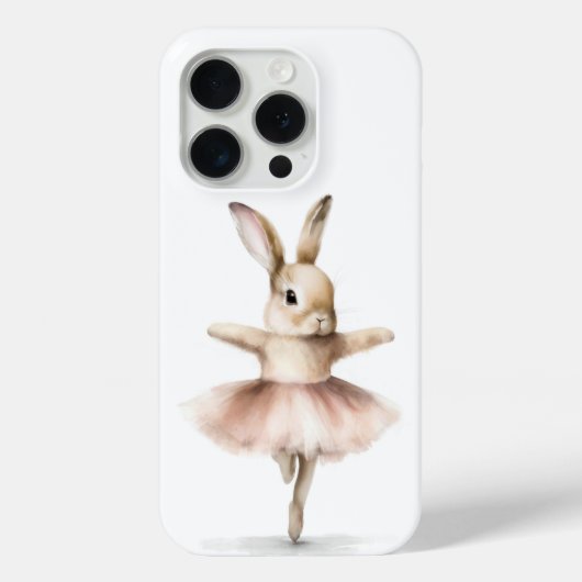 Waterverf Ballerina Bunny Dancing Tan Pink Case-Mate iPhone Case (Achterkant)