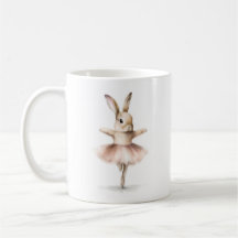 Waterverf Ballerina Bunny Dancing Tan Pink